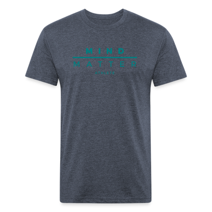 MM Teal- UNISEX Fitted Cotton/Poly T-Shirt - heather navy