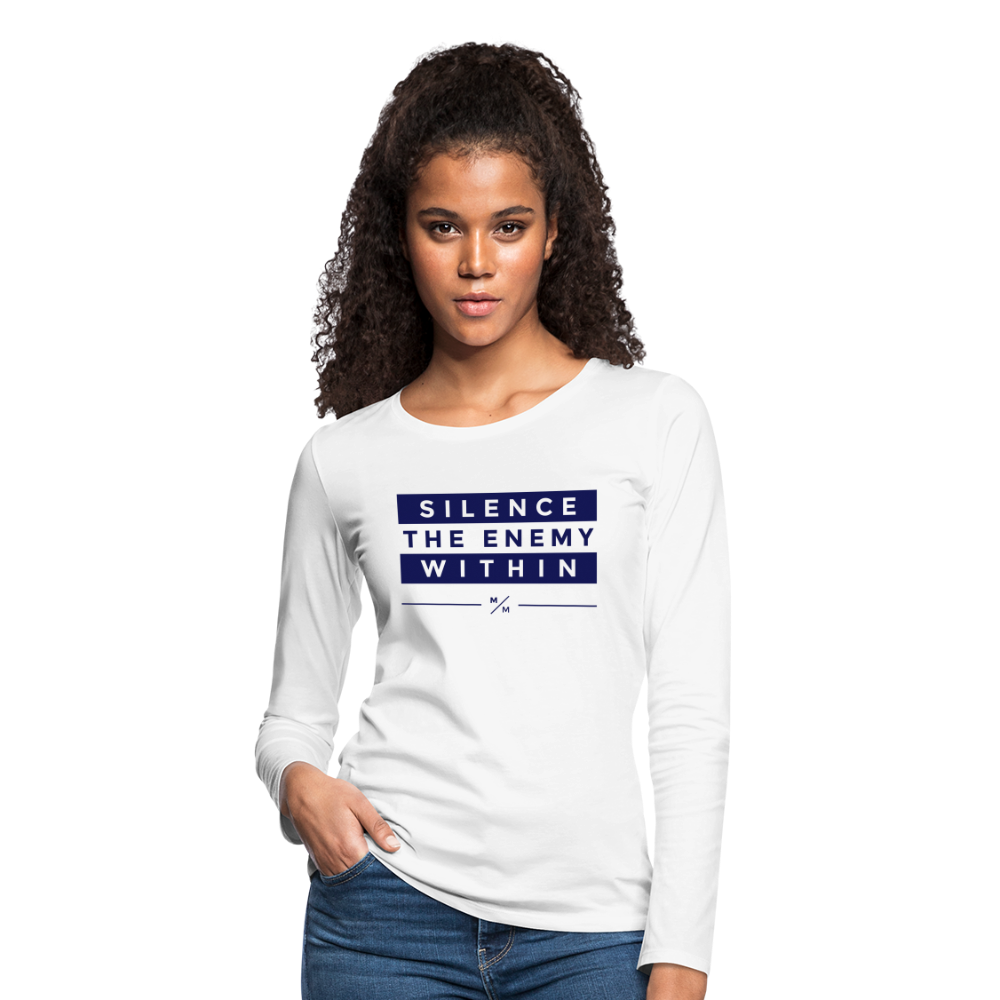 STEW- Women's Premium Slim Fit Long Sleeve T-Shirt - white