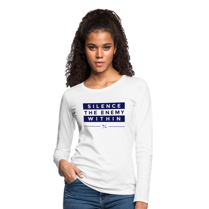 STEW- Women's Premium Slim Fit Long Sleeve T-Shirt - white