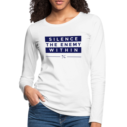 STEW- Women's Premium Slim Fit Long Sleeve T-Shirt - white