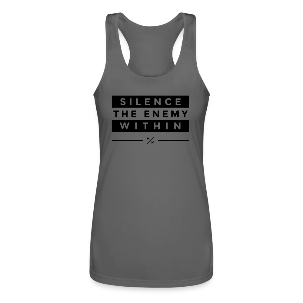 Silence the Enemy Within - Women’s Performance Racerback Tank Top - charcoal