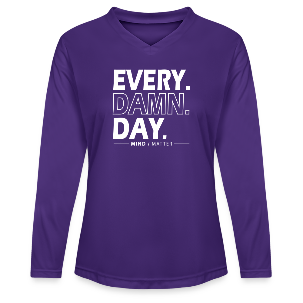 Every Damn Day - Ladies' Zone Performance Long-Sleeve T-Shirt - purple