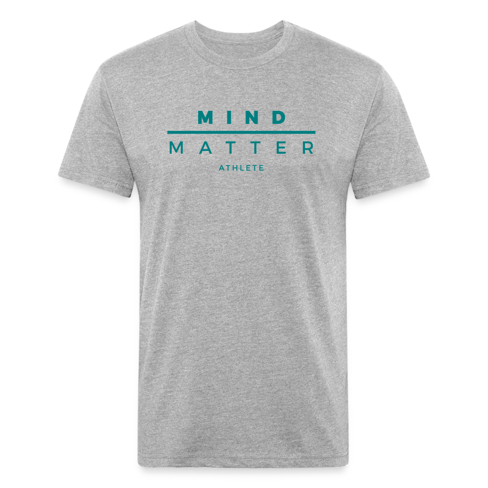 MM Teal- UNISEX Fitted Cotton/Poly T-Shirt - heather gray