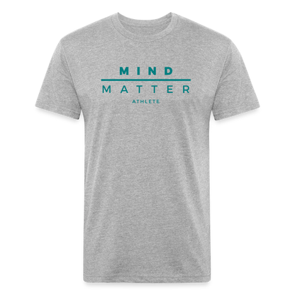 MM Teal- UNISEX Fitted Cotton/Poly T-Shirt - heather gray