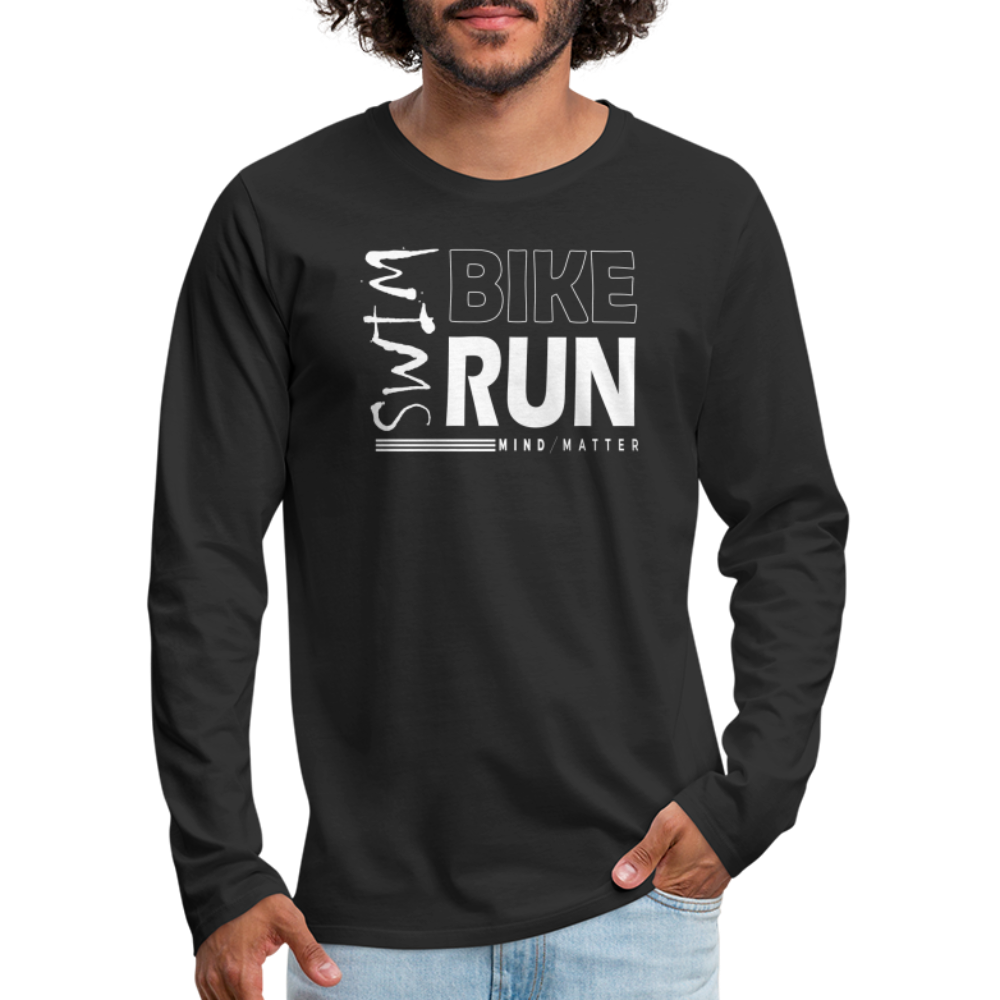 Swim-Bike-Run- Men's Premium Long Sleeve T-Shirt - black