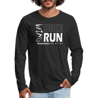 Swim-Bike-Run- Men's Premium Long Sleeve T-Shirt - black