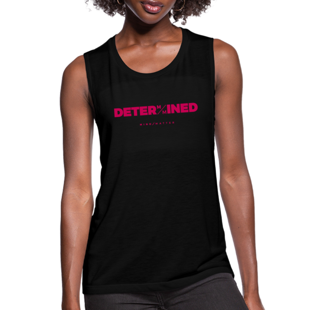 Determined- Women's Flowy Muscle Tank - black