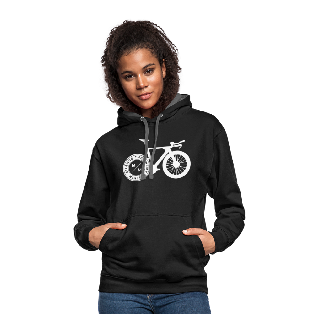 STEW TT Bike- Unisex Contrast Hoodie - black/asphalt