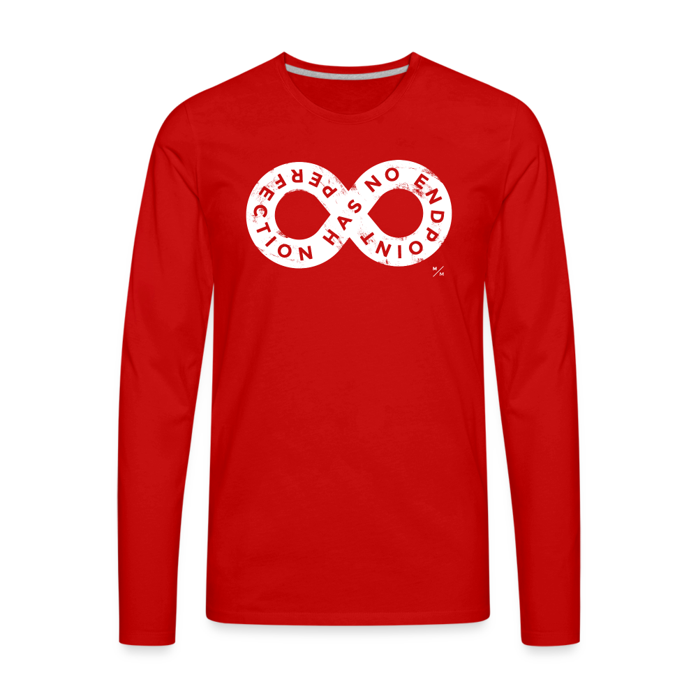 Perfection Has No Endpoint- Men's Premium Long Sleeve T-Shirt - red