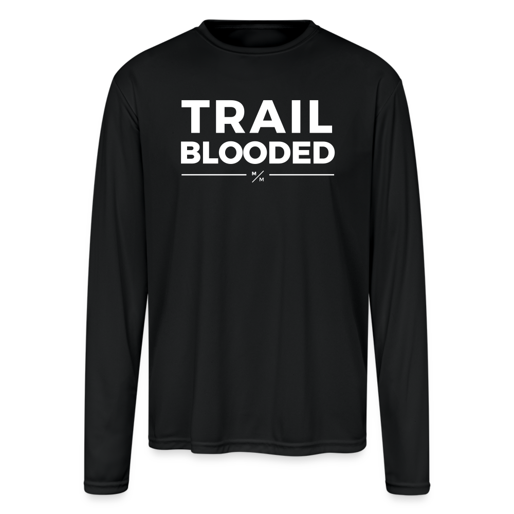 Trail Blooded - Men's Moisture Wicking Performance Long Sleeve T-Shirt - black