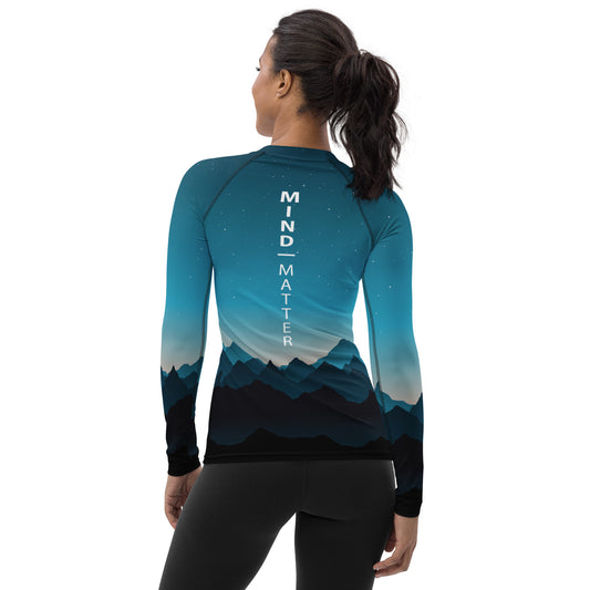 Determined Blue Mountains- Women's Performance Long Sleeve