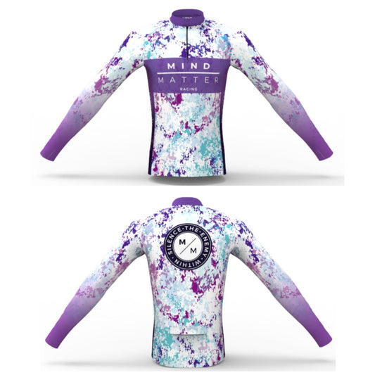 MM Racing - Purple Paint Splash - 1/4 Zip Long Sleeve Running Shirt