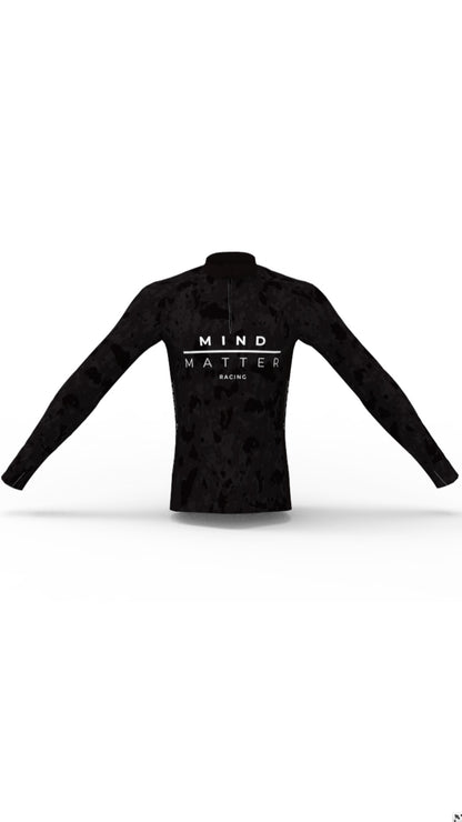 MM Racing - Black Paint Splash - 1/4 Zip Long Sleeve Running Shirt