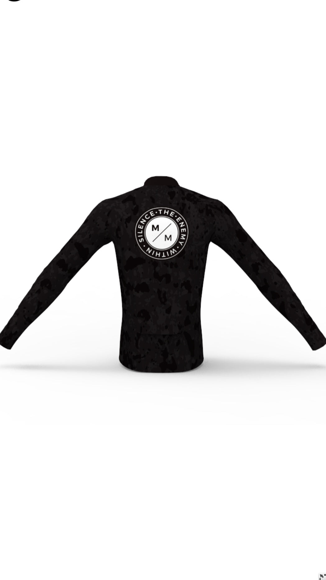 MM Racing - Black Paint Splash - 1/4 Zip Long Sleeve Running Shirt