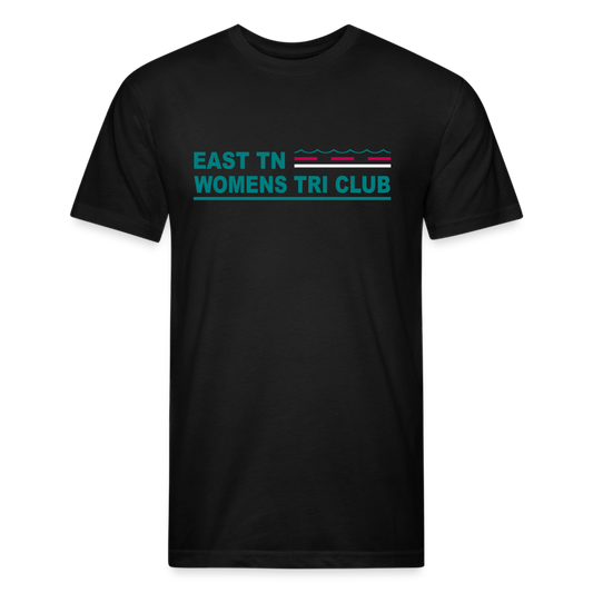 East TN Womens Tri Club Teal/Pink/White- Unisex Fitted Cotton/Poly T-Shirt by Next Level - black