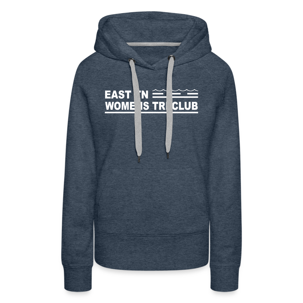 ETN Womens Tri Club White Logo- Women’s Premium Hoodie - heather denim