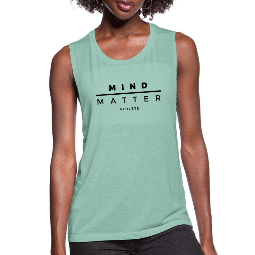 MM Athlete- Women's Flowy Muscle Tank - dusty mint blue