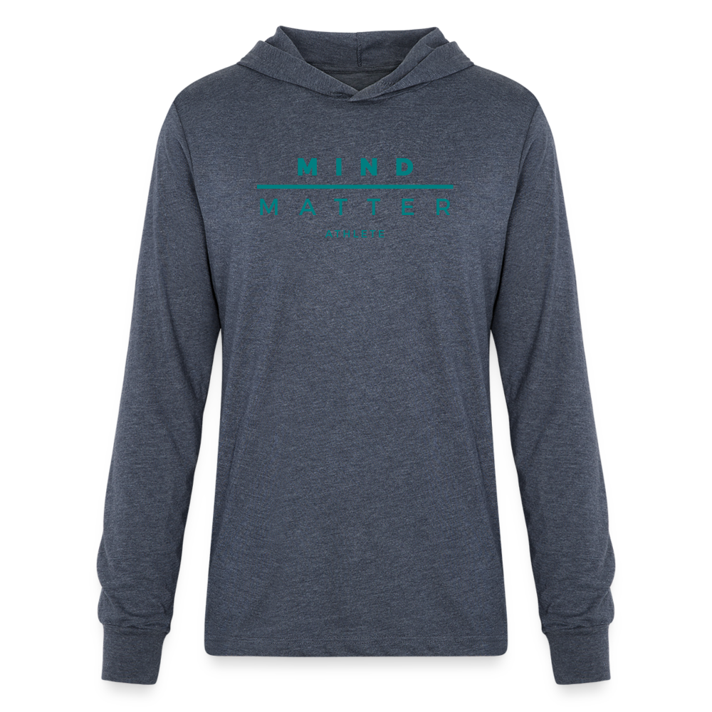 MM Athlete Teal- Unisex Long Sleeve Hoodie Shirt - heather navy