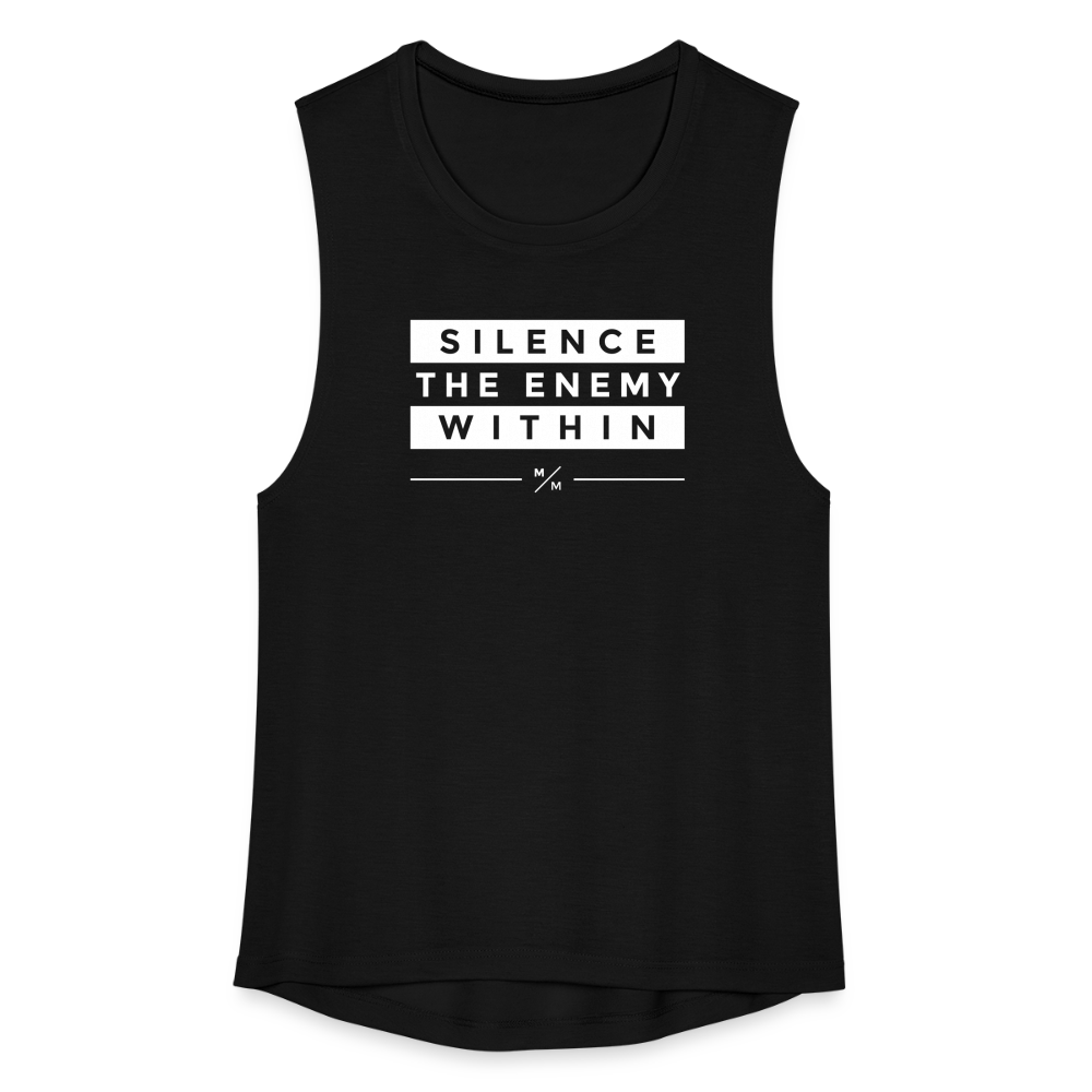 Silence the Enemy- Women's Flowy Muscle Tank - black