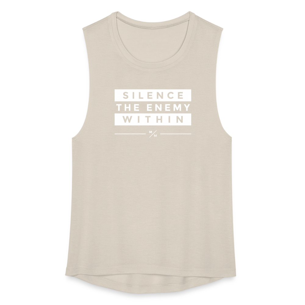 Silence the Enemy- Women's Flowy Muscle Tank - dust