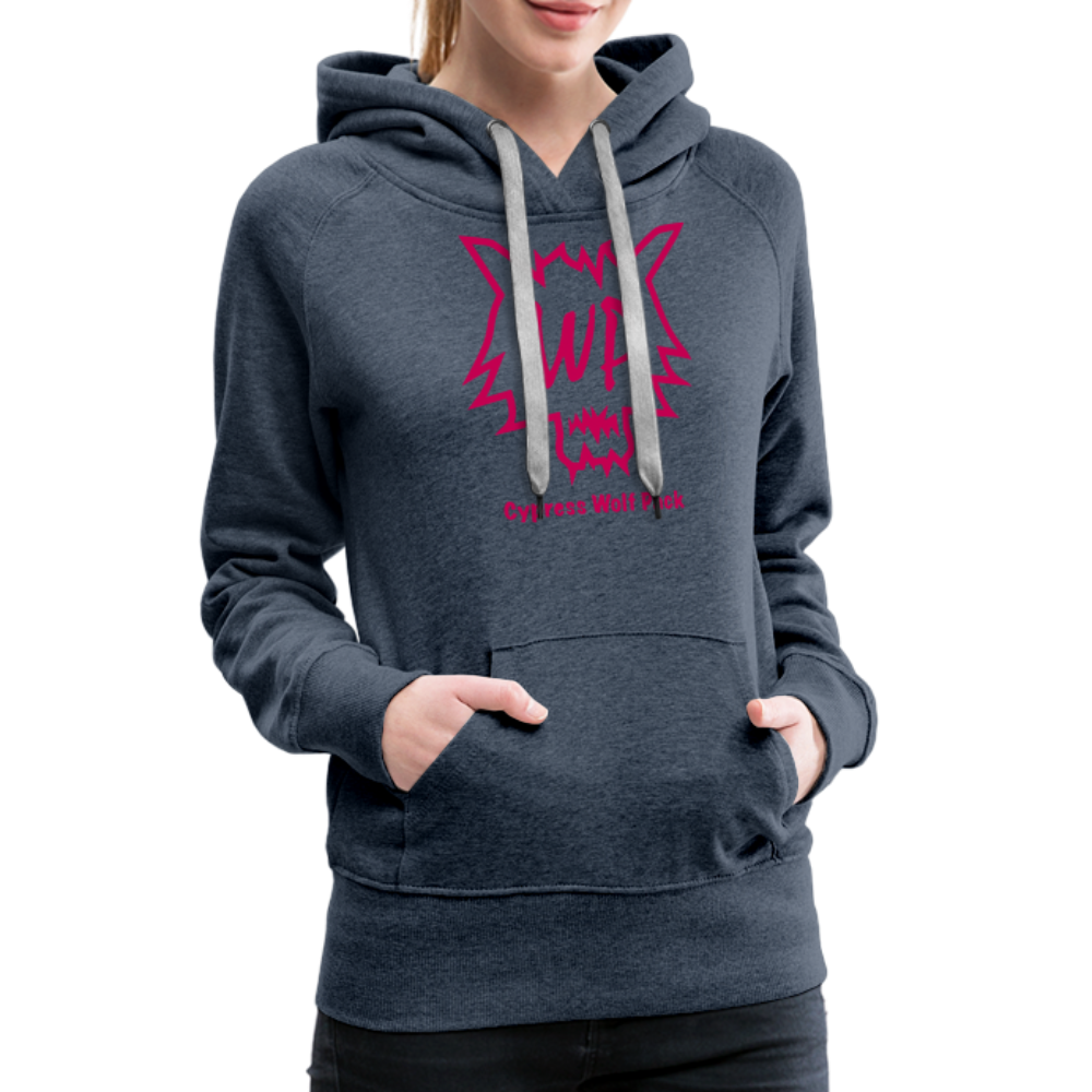 Cypress Wolf Pack Pink- Women’s Premium Hoodie - heather denim