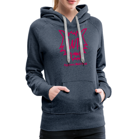 Cypress Wolf Pack Pink- Women’s Premium Hoodie - heather denim