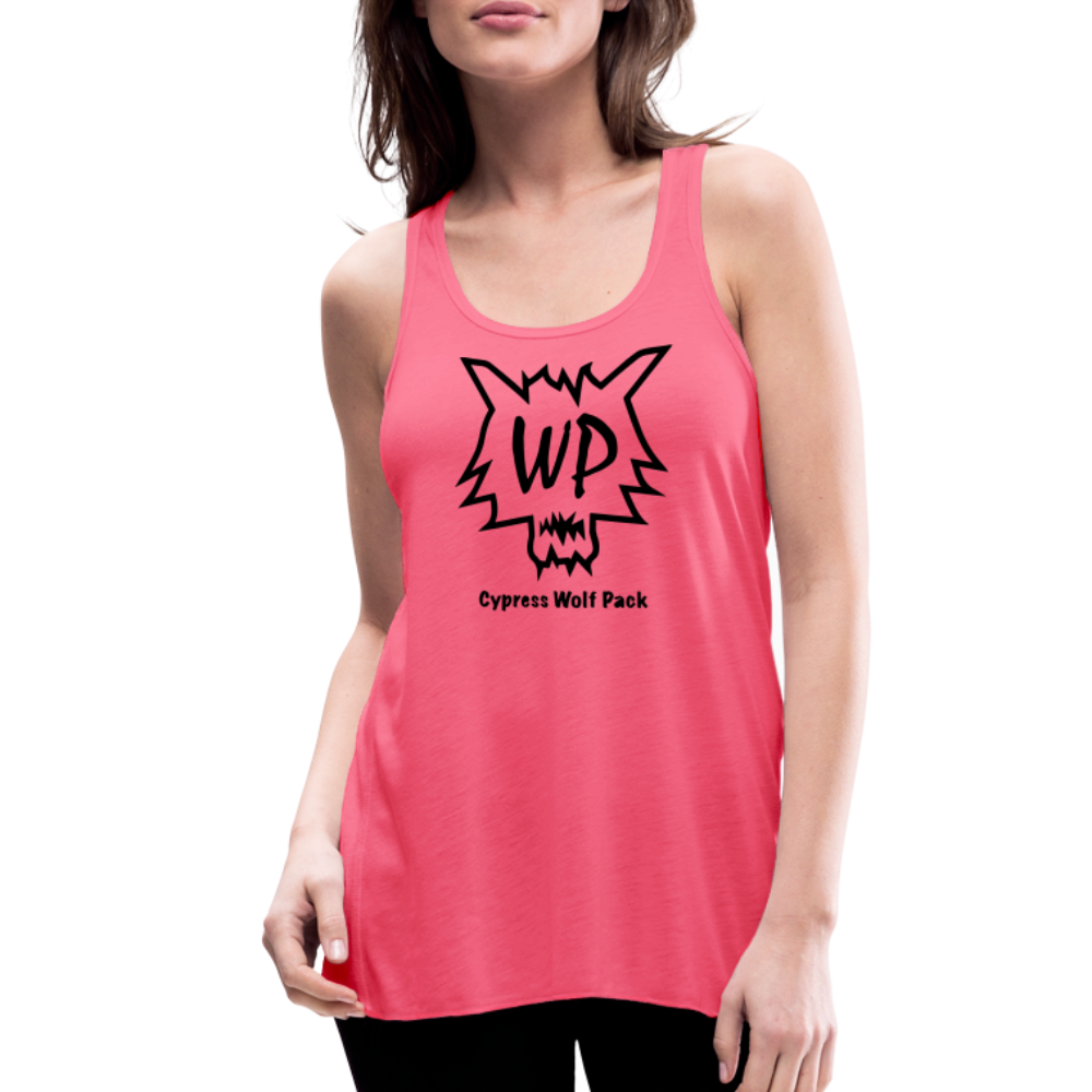 Cypress Wolf Pack- Women's Flowy Tank Top - neon pink