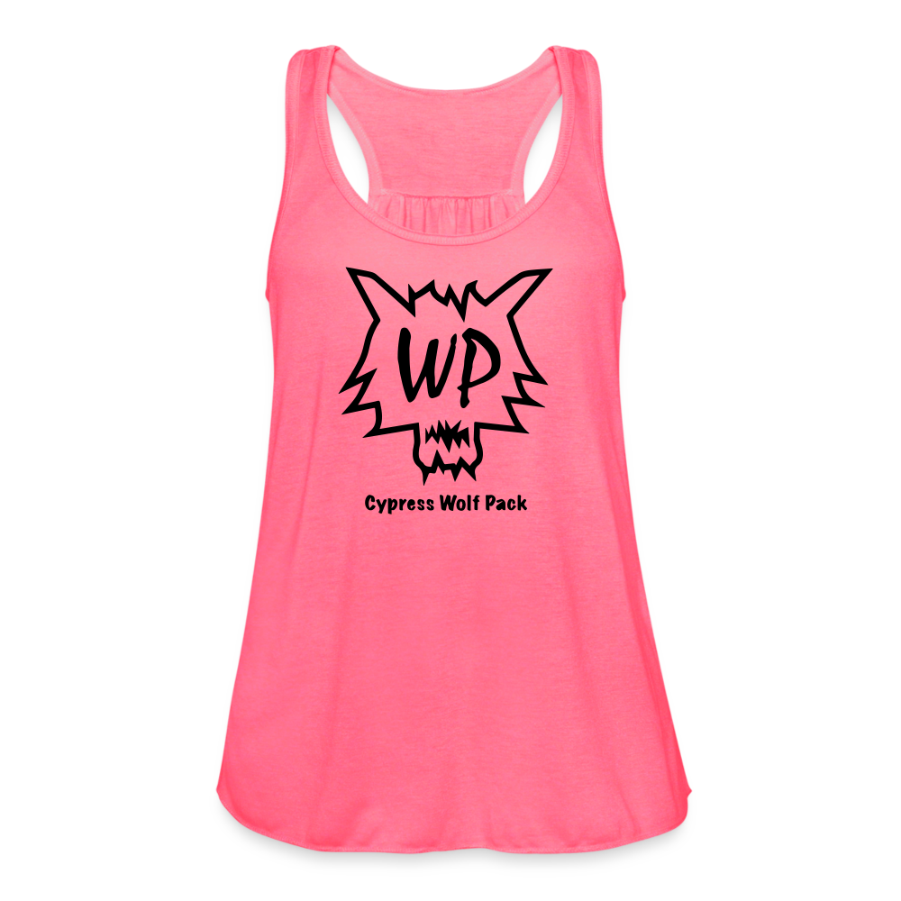 Cypress Wolf Pack- Women's Flowy Tank Top - neon pink