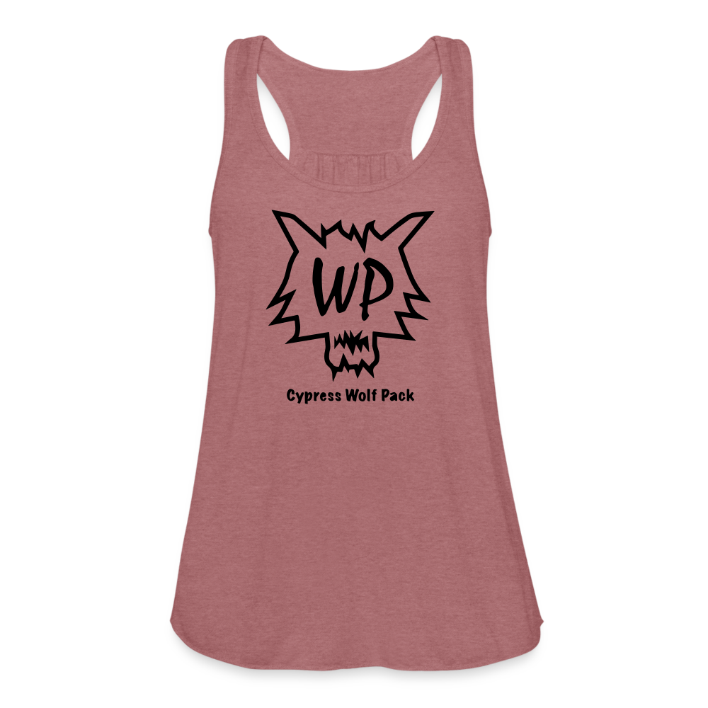 Cypress Wolf Pack- Women's Flowy Tank Top - mauve