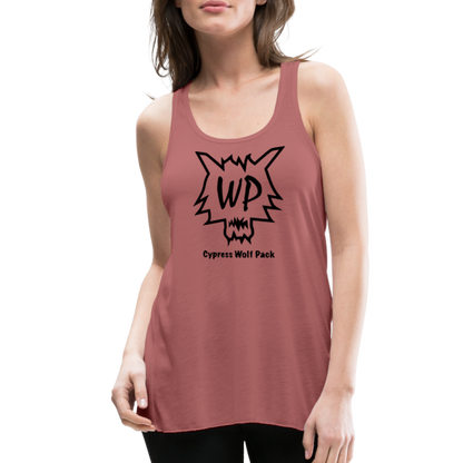 Cypress Wolf Pack- Women's Flowy Tank Top - mauve