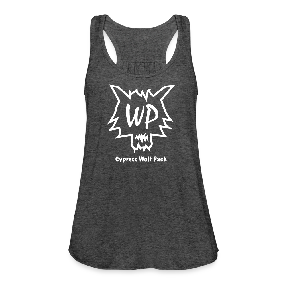 Cypress Wolf Pack- Women's Flowy Tank Top - deep heather