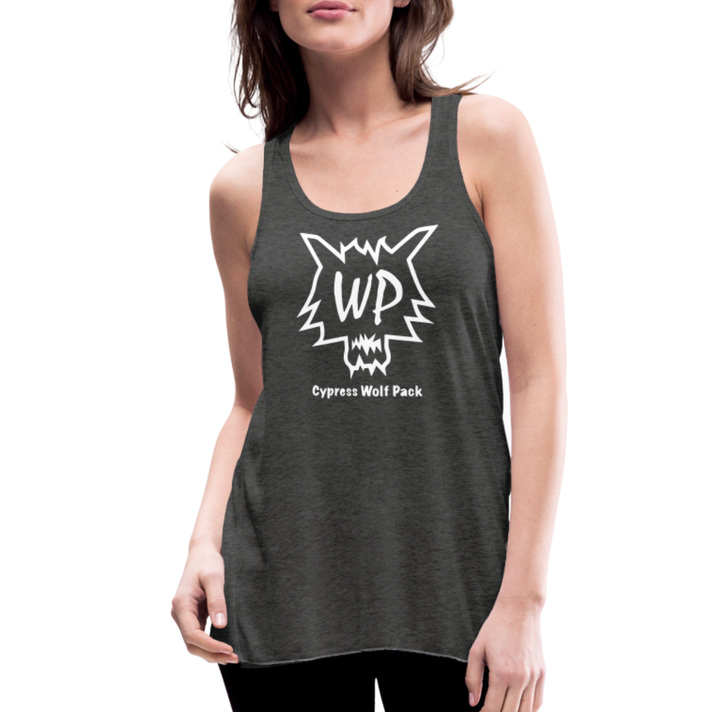 Cypress Wolf Pack- Women's Flowy Tank Top - deep heather