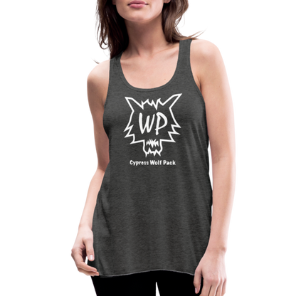 Cypress Wolf Pack- Women's Flowy Tank Top - deep heather