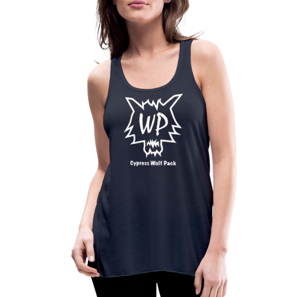 Cypress Wolf Pack- Women's Flowy Tank Top - navy