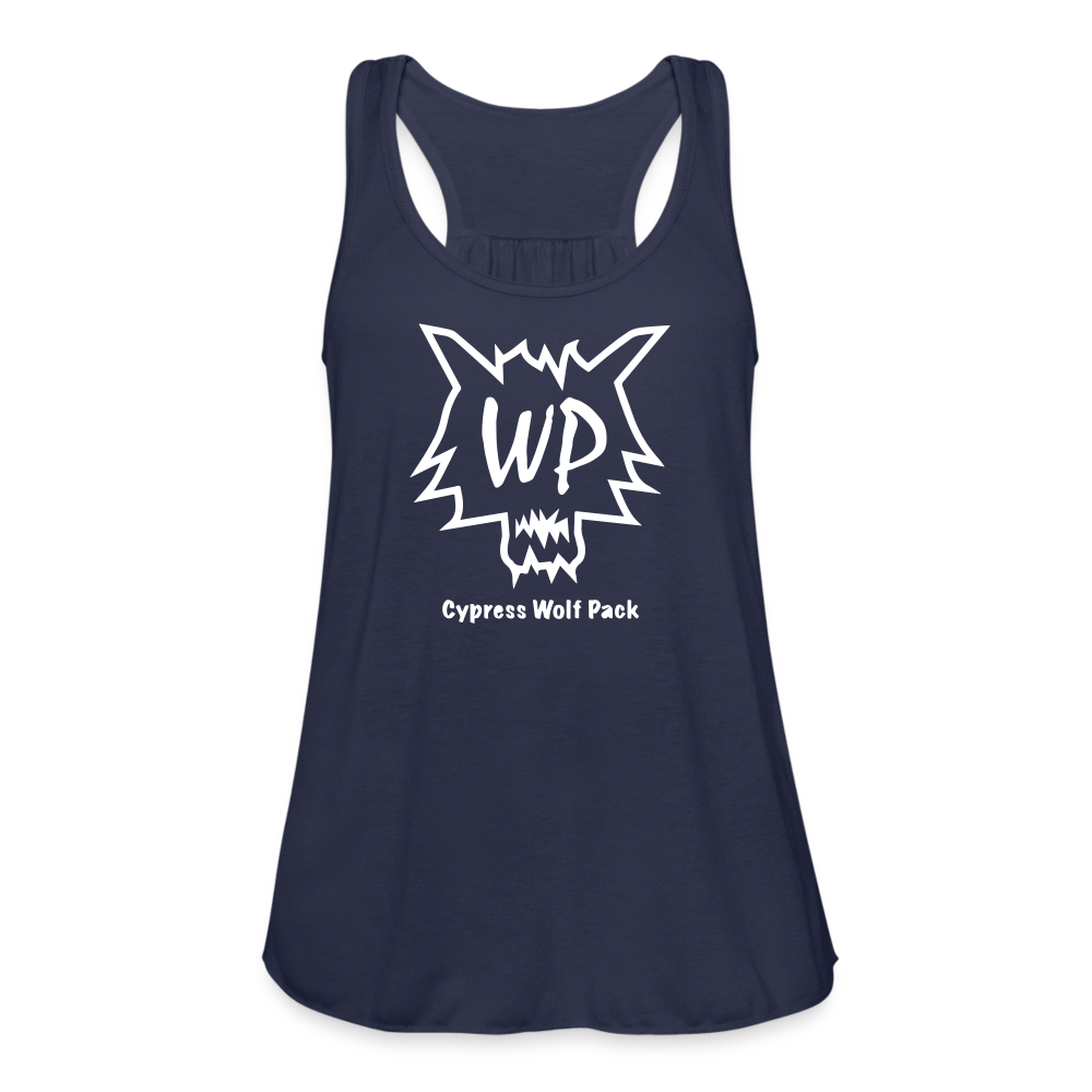 Cypress Wolf Pack- Women's Flowy Tank Top - navy