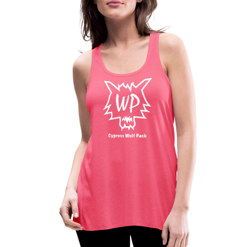 Cypress Wolf Pack- Women's Flowy Tank Top - neon pink