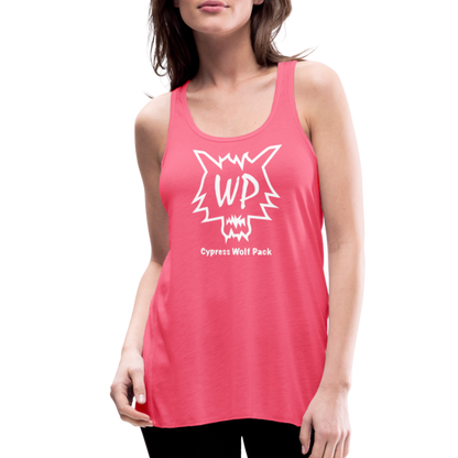 Cypress Wolf Pack- Women's Flowy Tank Top - neon pink