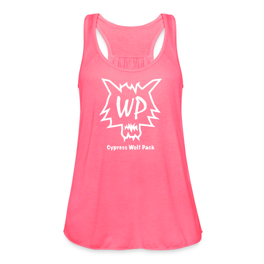 Cypress Wolf Pack- Women's Flowy Tank Top - neon pink