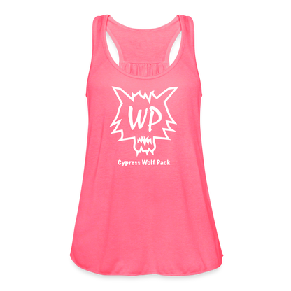 Cypress Wolf Pack- Women's Flowy Tank Top - neon pink