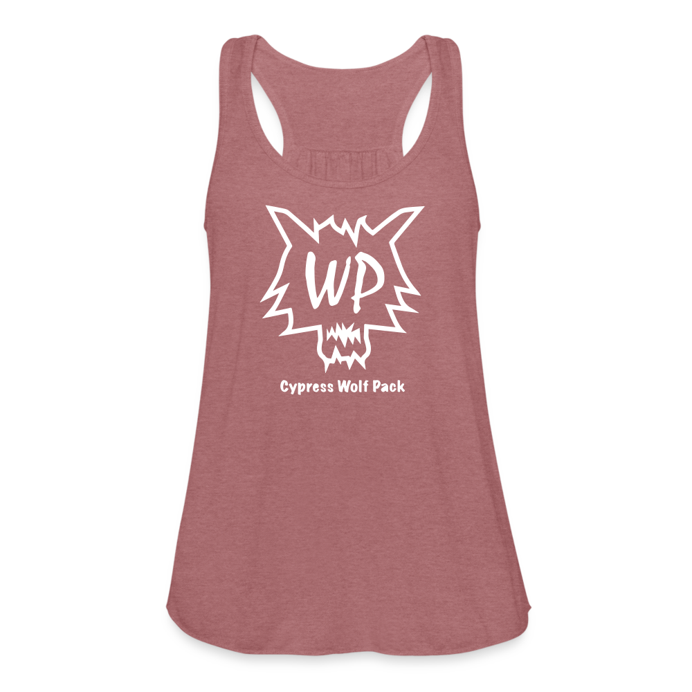 Cypress Wolf Pack- Women's Flowy Tank Top - mauve