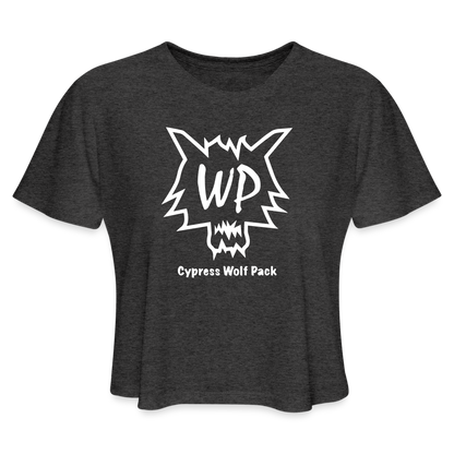 Cypress Wolf Pack- Women's Cropped T-Shirt - deep heather