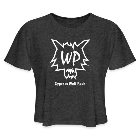 Cypress Wolf Pack- Women's Cropped T-Shirt - deep heather