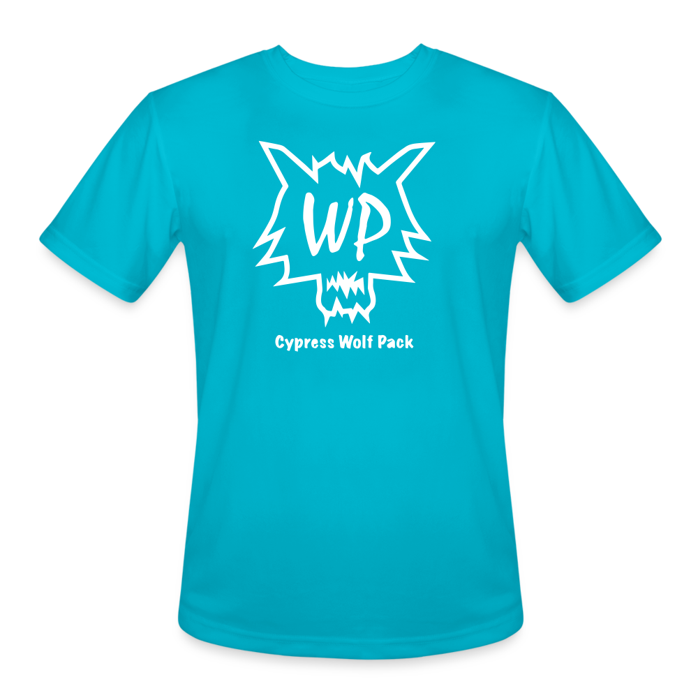 Cypress Wolf Pack- Men’s Moisture Wicking Performance T-Shirt - turquoise