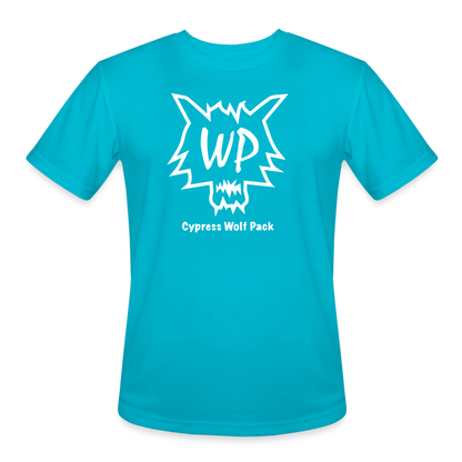 Cypress Wolf Pack- Men’s Moisture Wicking Performance T-Shirt - turquoise