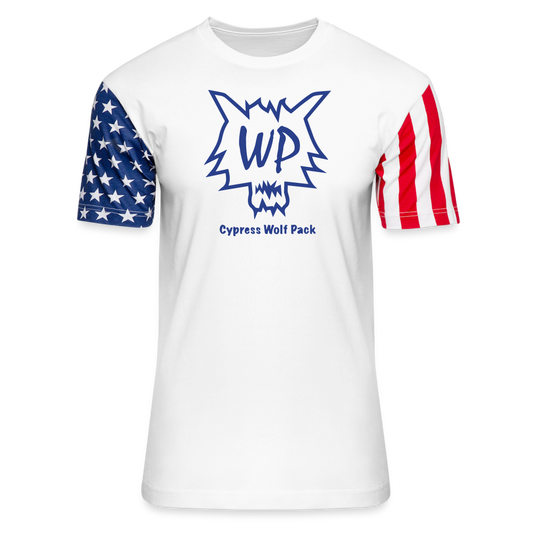 Cypress Wolf Pack- UNISEX Stars & Stripes T-Shirt - white