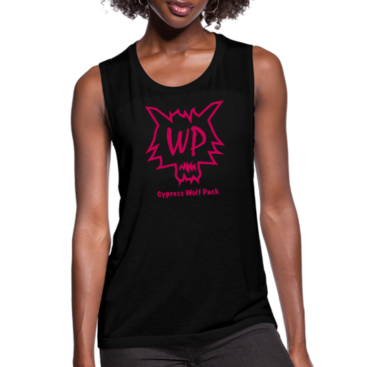 Cypress Wolf Pack Pink- Women's Flowy Muscle Tank - black