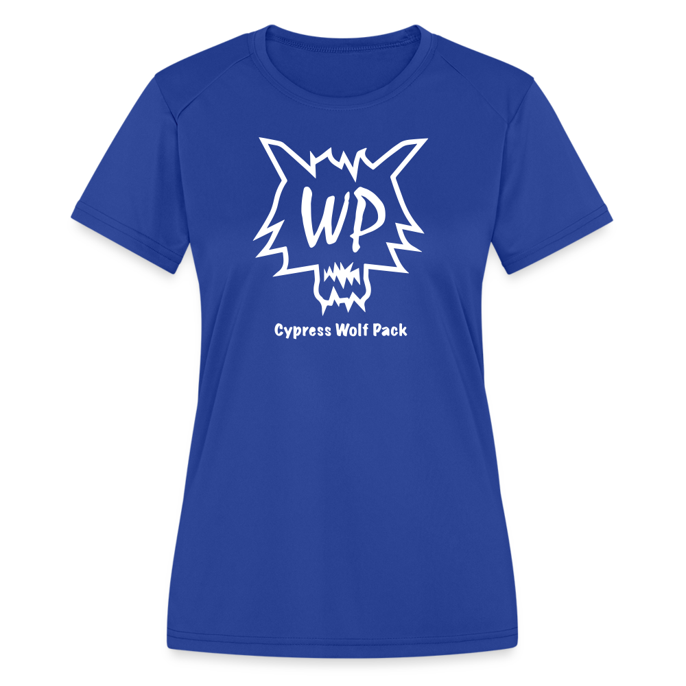 Cypress Wolf Pack- Women's Moisture Wicking Performance T-Shirt - royal blue