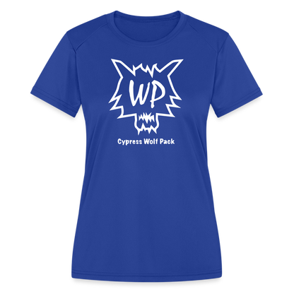 Cypress Wolf Pack- Women's Moisture Wicking Performance T-Shirt - royal blue