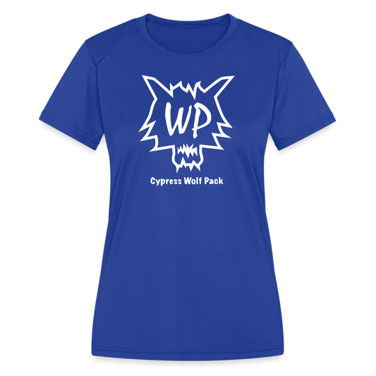 Cypress Wolf Pack- Women's Moisture Wicking Performance T-Shirt - royal blue