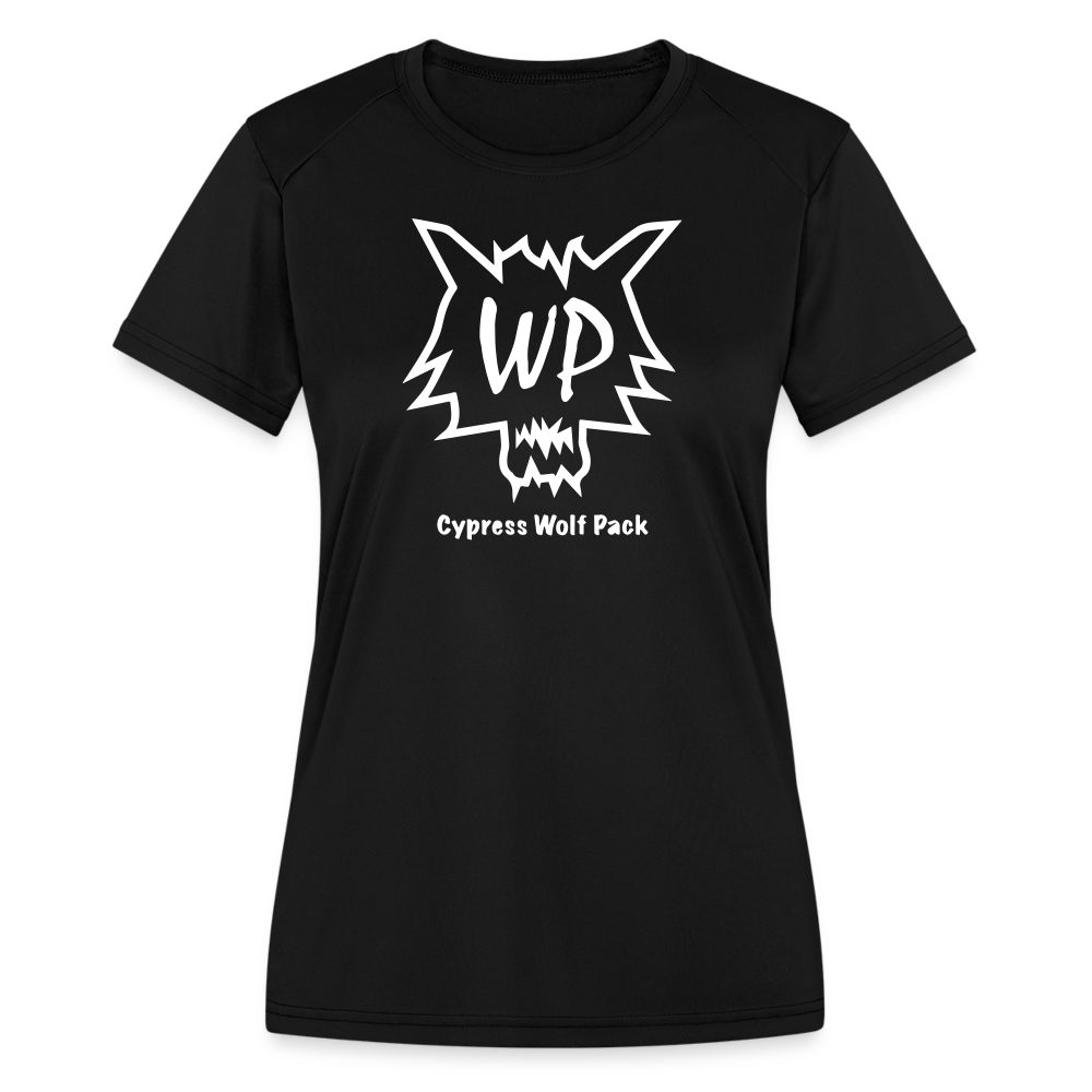 Cypress Wolf Pack- Women's Moisture Wicking Performance T-Shirt - black